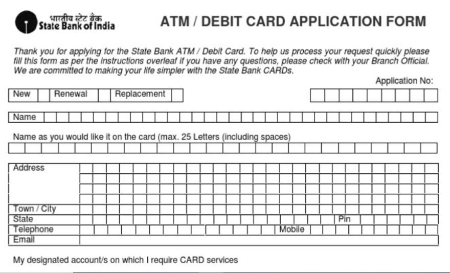 Sbi Atm Card Application Form Pdf Download 2024 Sbi Atm Card New Form Free Download 5083