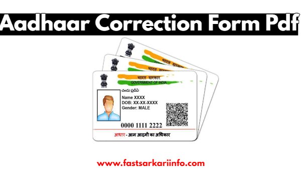 Aadhaar Correction Form Pdf